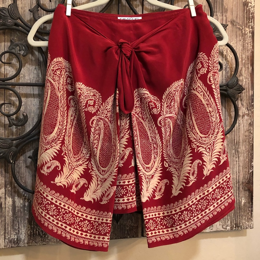 Emanuel Ungaro Silk Wrap Skort